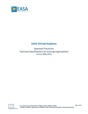 Fillable Online Easa Europa Approval Procedure Technical Specifications