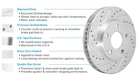 2002 Chevrolet Corvette Silver Drilled And Slotted Brake Rotors