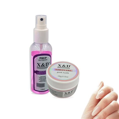 Kit Prep De Ml Gel Para Alongamento De Unhas Pink Nude Para Aplicar E Higienizar Nails