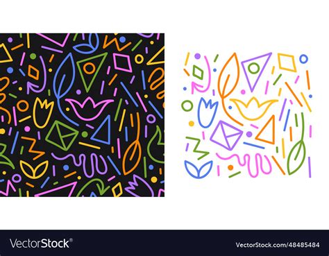 Abstract doodle shapes seamless pattern hand Vector Image