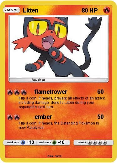 Pokémon Litten 342 342 Flametrower My Pokemon Card