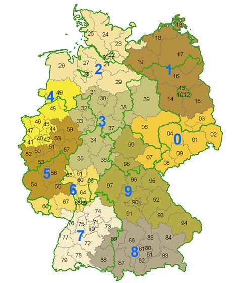 I Codici Di Avviamento Postali Della Germania