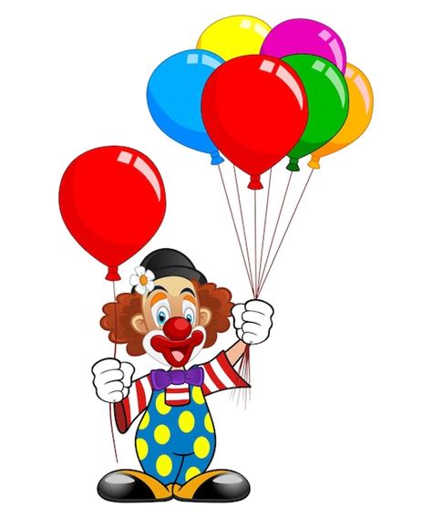 Векторный клоун с воздушными шарами1 | Премиум векторы