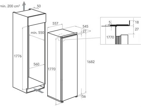 Стандартные размеры встраиваемого холодильника