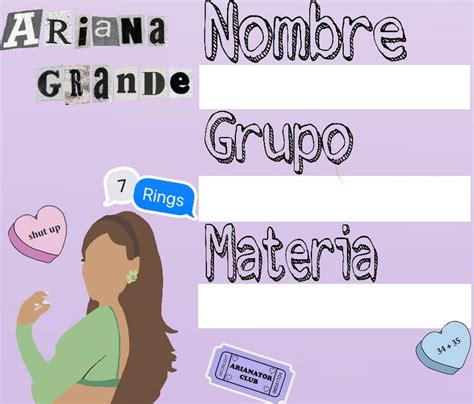 Ariana Grande Etiquetas De Material Escolar Etiquetas Para Cuadernos