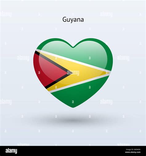 Amor Guyana S Mbolo Icono De La Bandera Del Coraz N Imagen Vector De