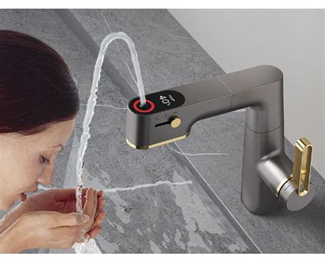 Modern New Bathroom Flexible Lifting Basin Faucet Cold And Hot Single Handle Basin Led
