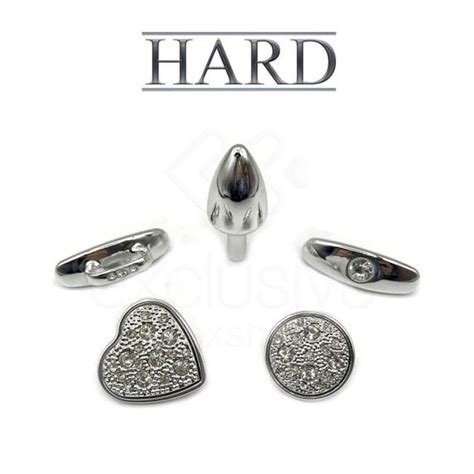 Plug Anal em Forma de Cone 4 Alças Removíveis e Detalhes de Joias Hard Anal Kit 5 9 x 2