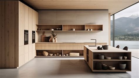 Minimalist kitchen interior design | AI-generated image