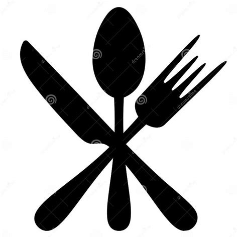 Cutlery Silhouette Knife Fork And Spoon Vector Set Of Illustrations