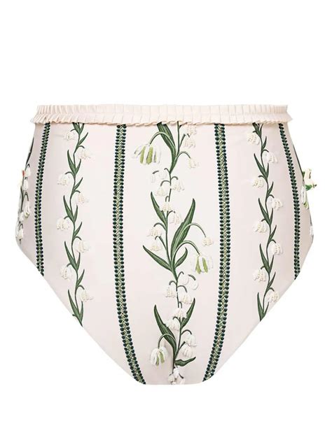 Agua By Agua Bendita Nopal Perla Floral Print Bikini Bottoms Neutrals Farfetch Uk