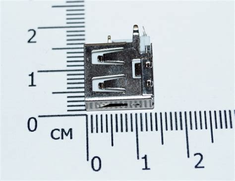 USB разъем с контактами на 90 градусов (мама, короткий корпус 14 мм ...