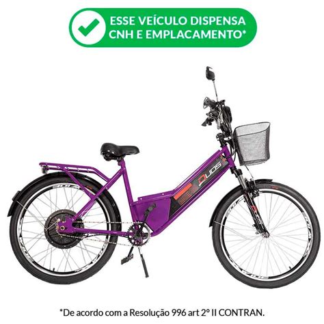 Bicicleta Elétrica Confort 800w Lithium Violeta Duos Bikes