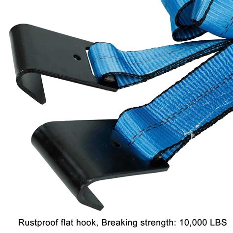 Stmgw Set Of 2 Tow Dolly Straps With Flat Hook Blue Adjustable Tow