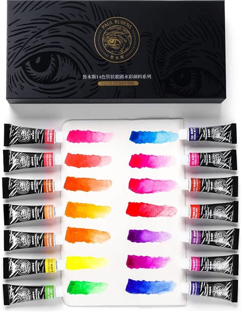 Paul Rubens Watercolour Paint Set Neon Colours X Ml Tubes Highly