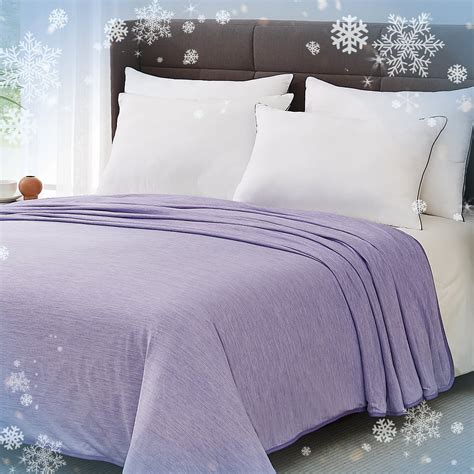 L Agraty Lightweight Cooling Blanket For Hot Sleepers All Seasons Use Queen Size Purple