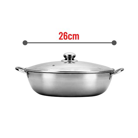 Stainless Steel Hot Pot Shabu Induction Cooker Gas Stove Compatible Soup Pot Various Size Periuk