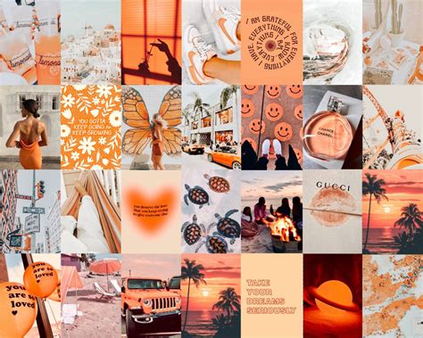 New 25 50 100 150 Pic Dreamy Orange Collage Kit Etsy