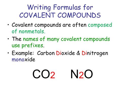 Covalent Compound Formula