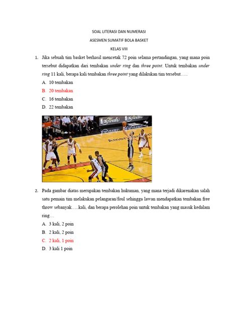 Soal Literasi Dan Numerasi Basket Kelas 8 Pdf