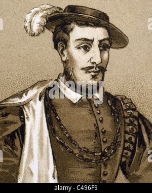 juan de grijalva   spanish explorer engraving stock photo