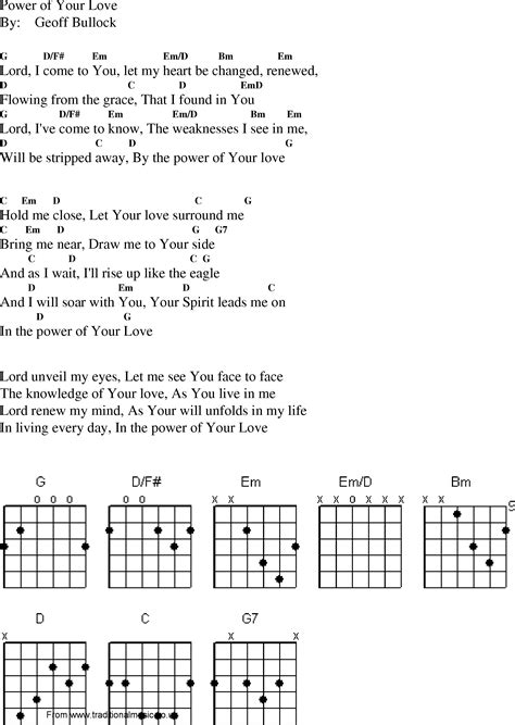 Christian Gospel Worship Song Lyrics with Chords - Power Of Your Love