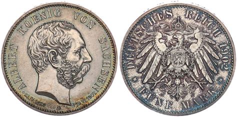 Sachsen Deutsches Kaiserreich 5 Mark 1902 E 5 Reichsmark König Albert