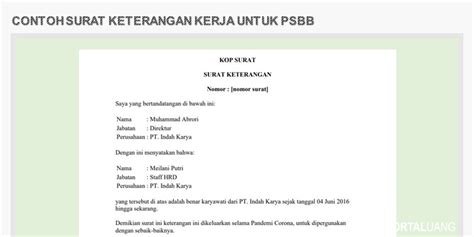 Detail Surat Keterangan Kerja Untuk Kpr Koleksi Nomer