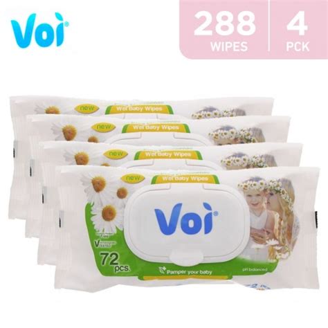 Voi Chamomile Baby Wet Wipes 4 X 72 Pieces توصيل