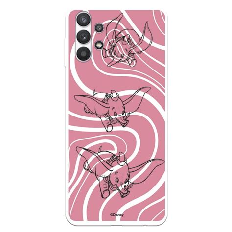 Funda Oficial De Disney Dumbo Fondo Rosa Y Blanco Para Samsung Galaxy