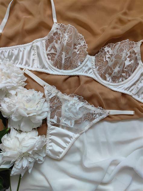Wedding Lingerie Satin Lingerie Bridal Lingerie Set Bachelorette