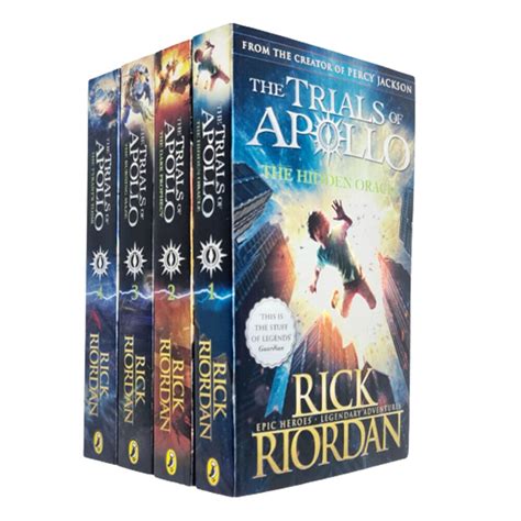 Rick Riordan Trials Of Apollo Dark Prophecy 4 Books Collection Set One