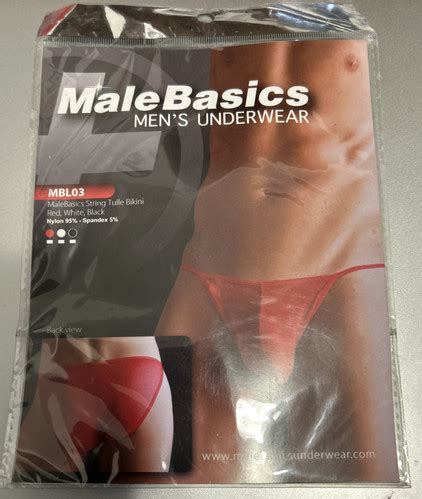Male Basics Mens String Bikini White L XL EBay