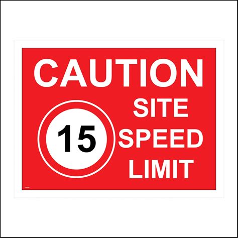 CS016 BL Caution 15 MPH Miles Per Hour Site Speed Limit Part Of Our