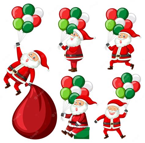 Premium Vector Christmas Santa Claus Cartoon Character Set