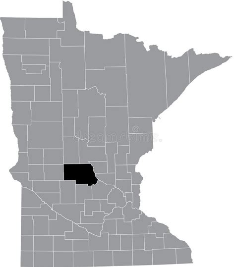 Location Map Of The Stearns County Of Minnesota Usa Stock Vector