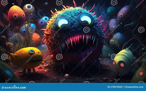 Vibrant Creepy Creatures Lurking In Dark Displaying Their Eerie Beauty