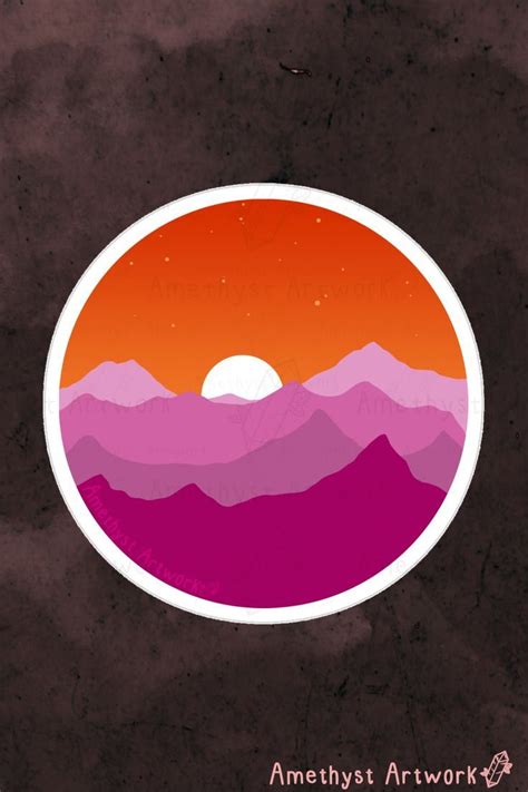 Subtle Lesbian Pride Flag Mountainscape