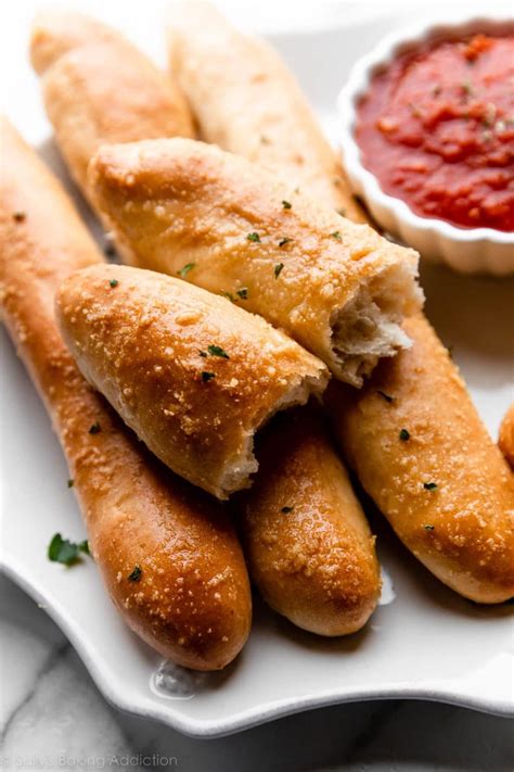 Soft Fluffy Garlic Butter Topped Fresh Homemade Breadsticks Are The