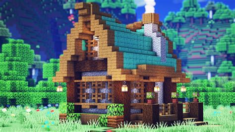 Minecraft How To Build A Wooden House With Copper Roof Youtube