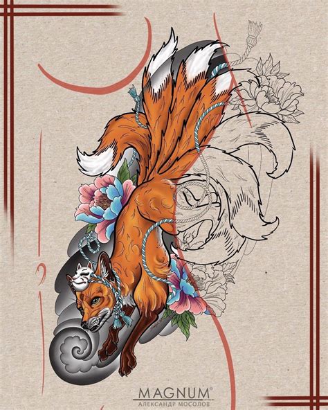 Kitsune fox tattoo design in 2023 | Japan tattoo design, Fox tattoo ...