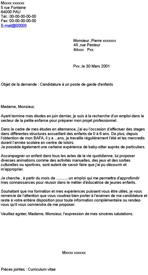 Lettre De Motivation Animateur En Centre De Loisirs Laboite Cv Fr