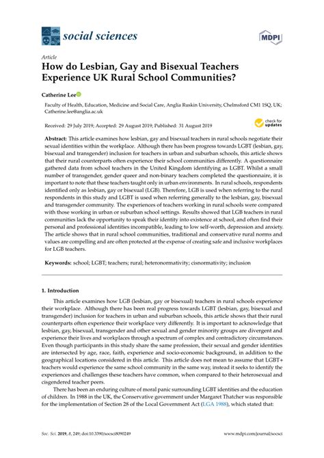 PDF How Do Lesbian Gay And Bisexual Teachers Experience UK Rural School Communities