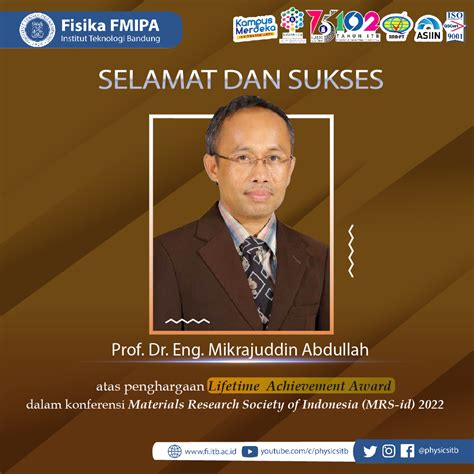 Selamat Kepada Prof Dr Eng Mikrajuddin Abdullah M Si Meraih