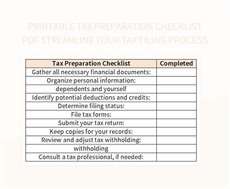 Free Printable Tax Preparation Checklist Templates For Google Sheets