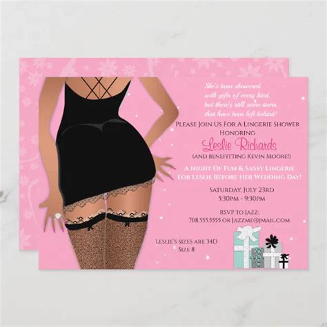 Pink Sparkle Lingerie Bridal Shower Invitation Zazzle