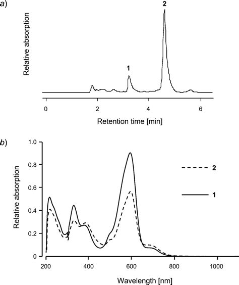 Hplc Chromatogram And Uvvis Spectra Of Phycoerythrobilin 1 And Download Scientific Diagram