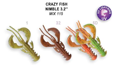 Силиконовые приманки Crazy Fish Nimble 3.2" 72-80-M115-6-F плавающие ...