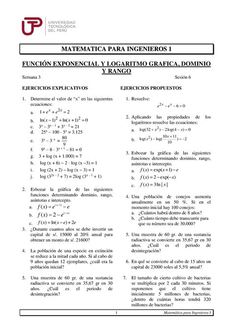 S04 Ejercicios adicionales 1 Matemática para Ingenieros I MATEMATICA