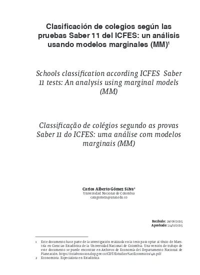 Clasificaci N De Colegios Seg N Las Pruebas Saber Del Icfes Un